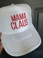 Red Mama Claus White Hat