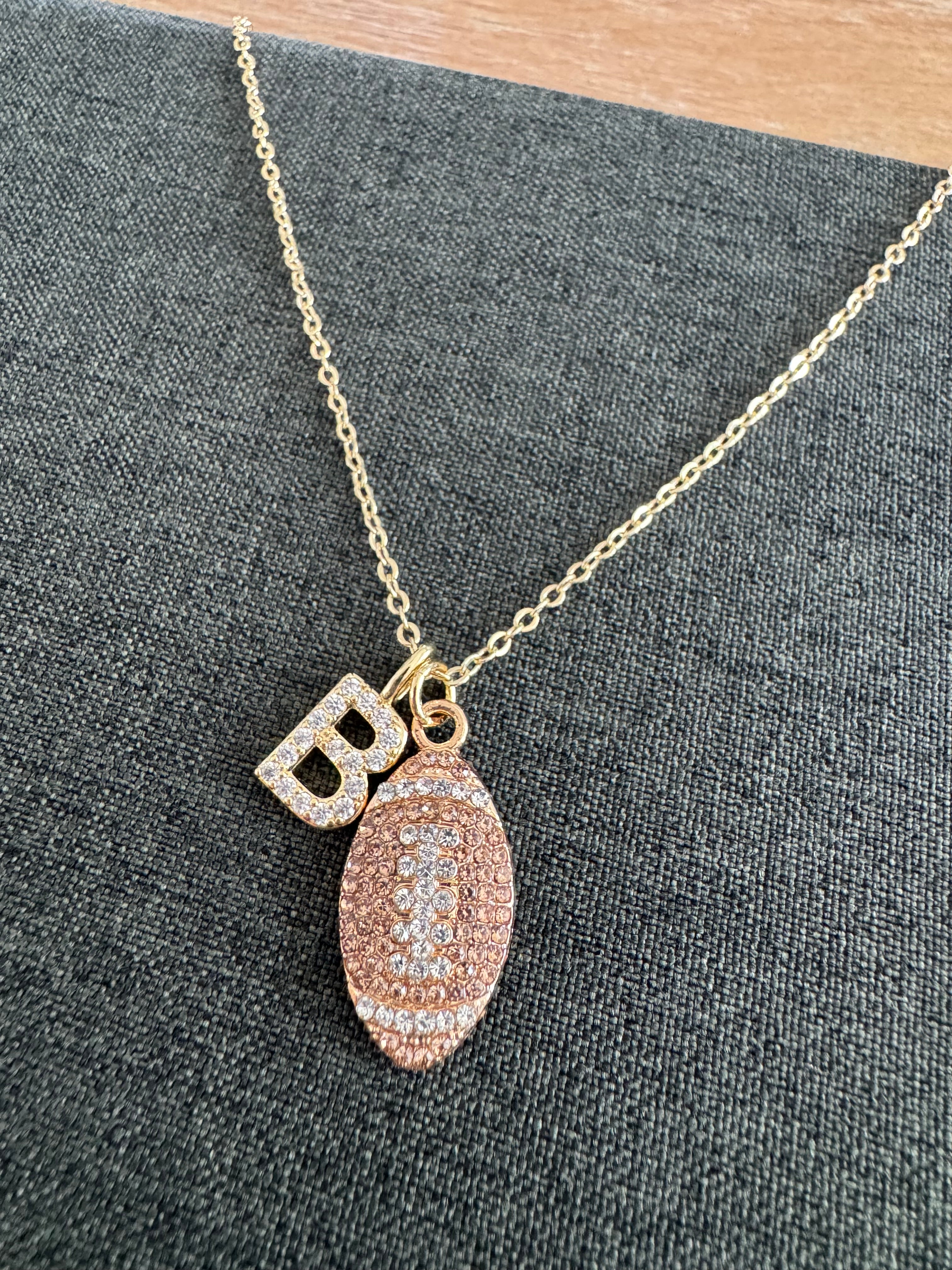 Football Initial Necklace