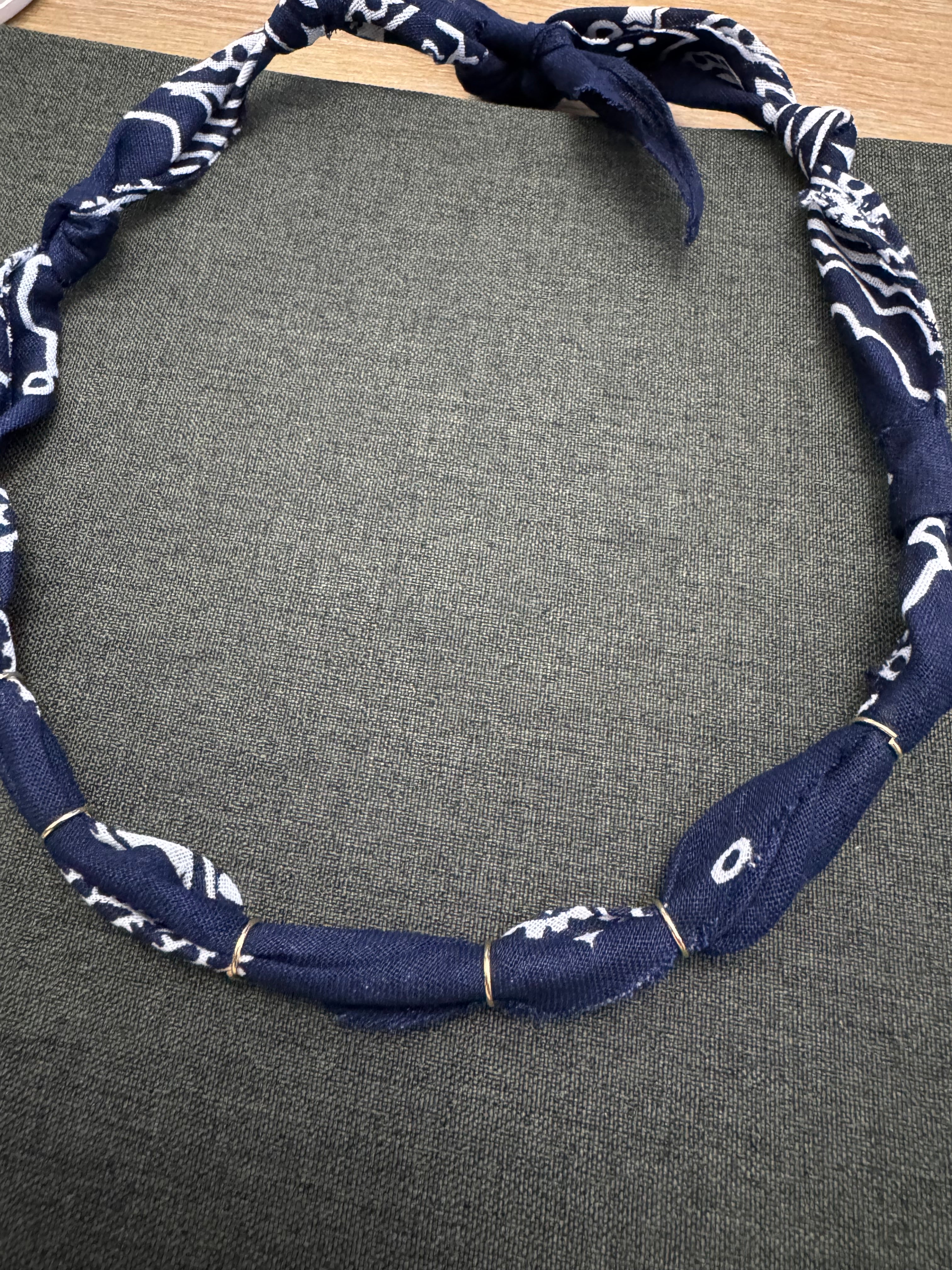 Premade Bandana Necklace Navy Blue
