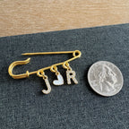 Initial Love Brooch Pin