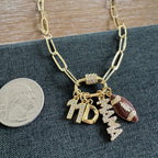 Hollar Football Mama Charm Necklace
