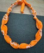 Premade Bandana Necklace TN Orange with silver