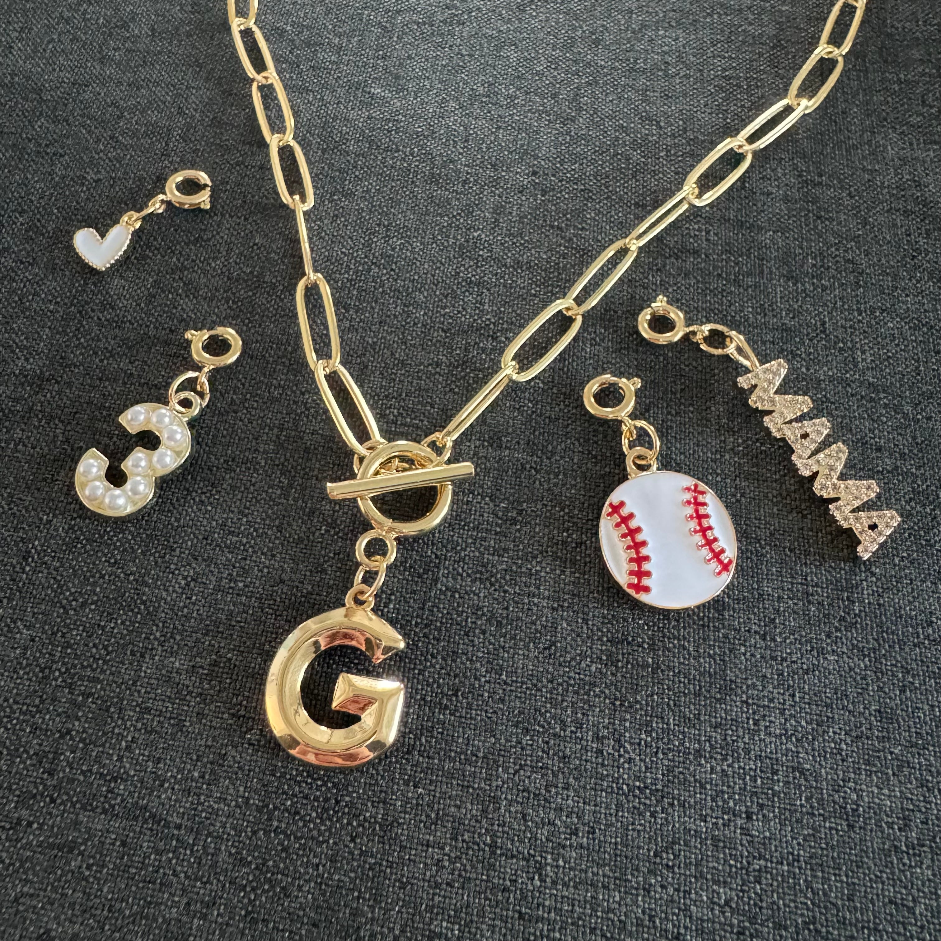 Baseball Mama Stone Pendant Number Necklace