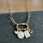 Hometown Baseball Mom Initial Charm Necklace