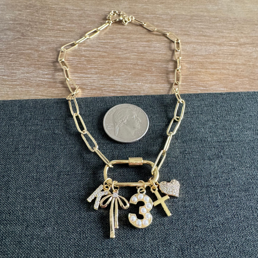 Kimberly Carabiner Cross Charm Necklace