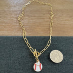 Baseball Heart Layered Necklace