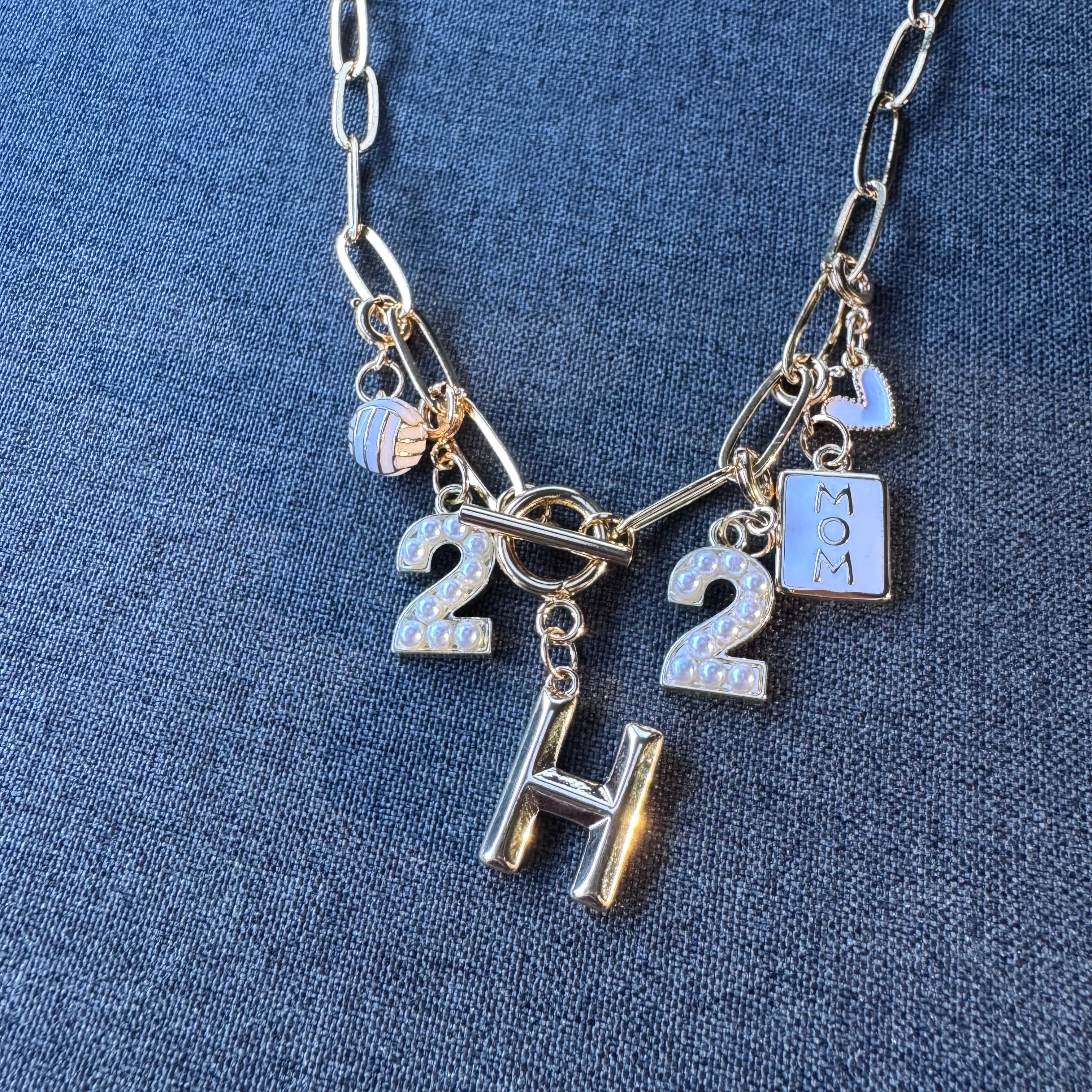 Volleyball Mom Number Necklace