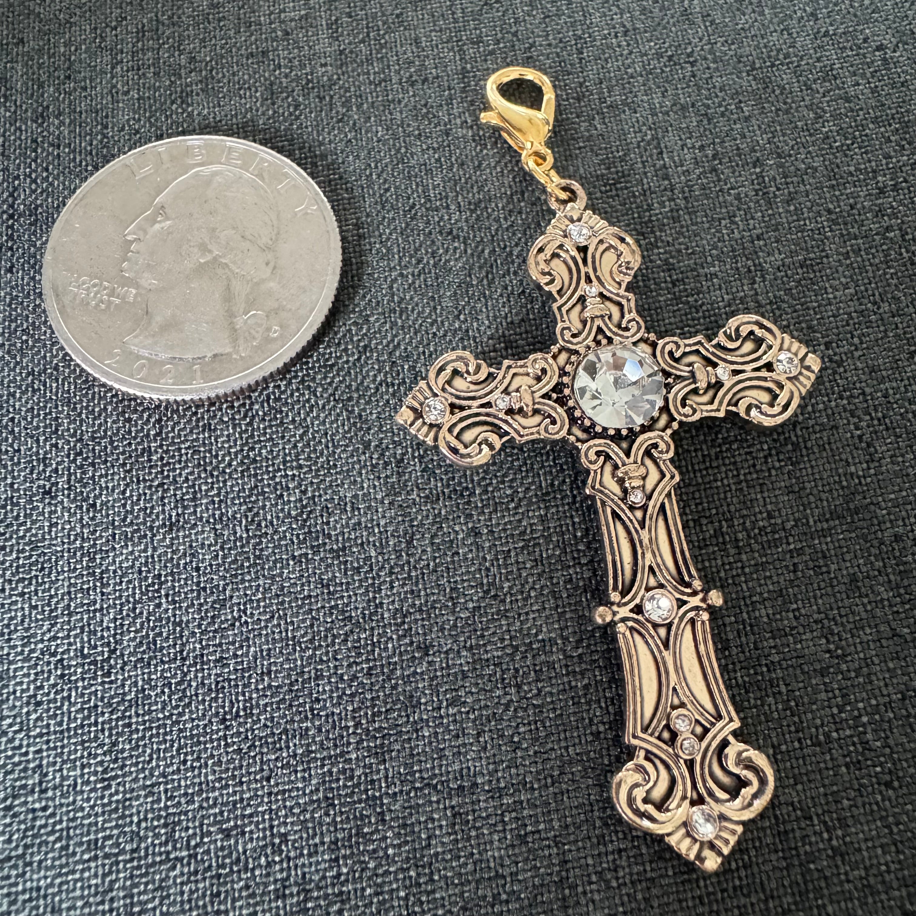Cross Shoe Bag Charm with clasp