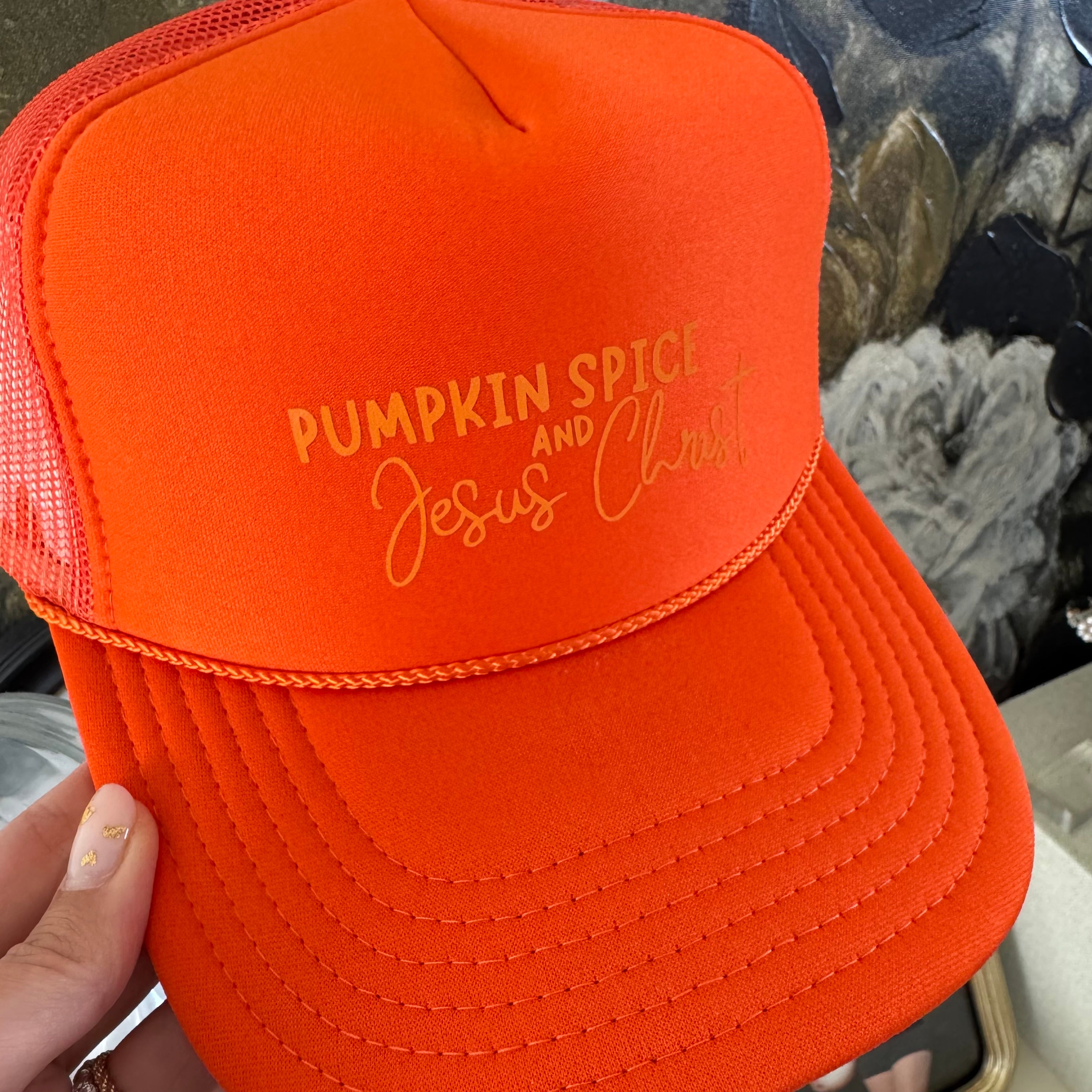 Pumpkin Spice and Jesus Christ Orange Hat