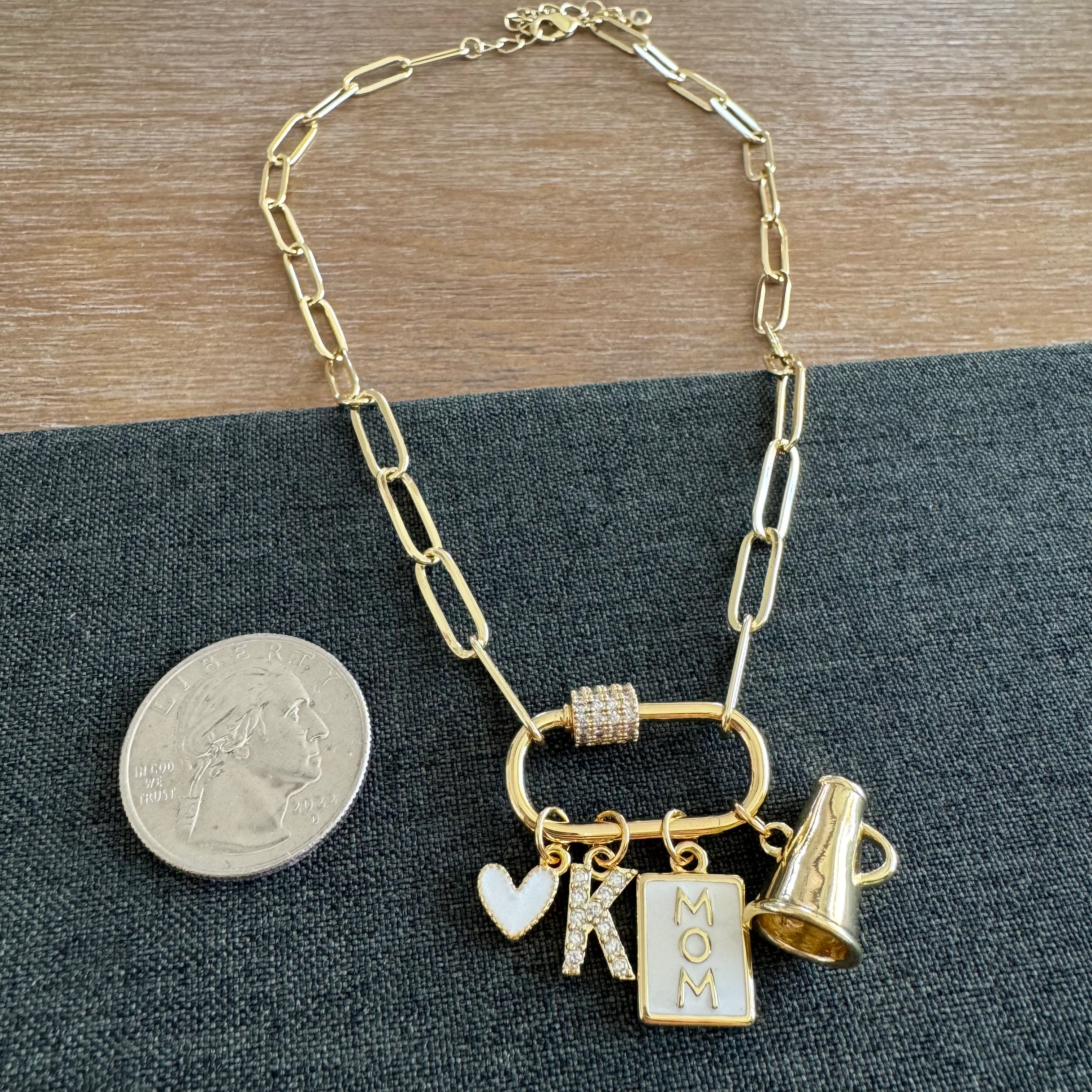 Ford Cheer Mom Carabiner Necklace