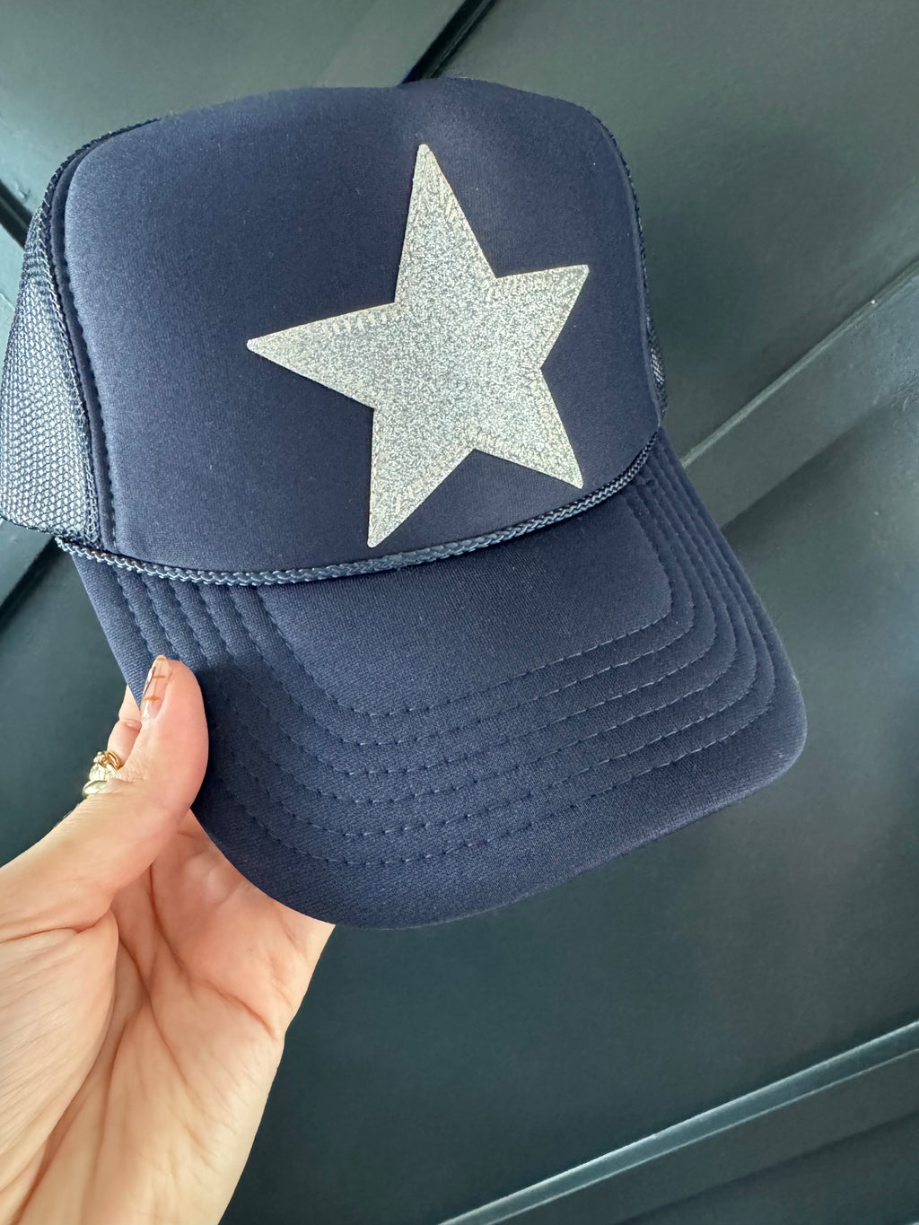 Silver Star Navy Blue Hat