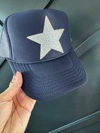 Silver Star Navy Blue Hat