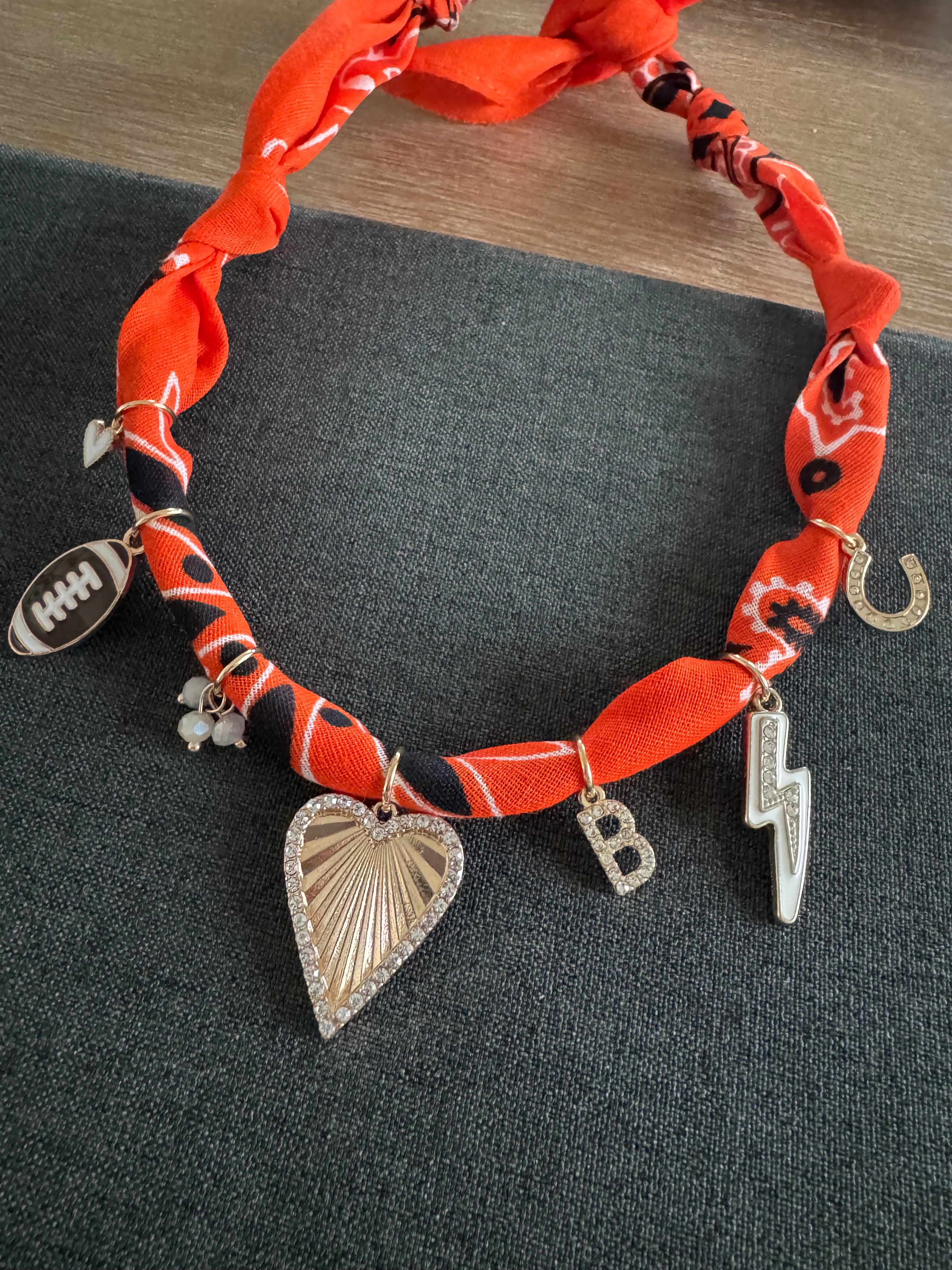Football Bandana Necklace Orange