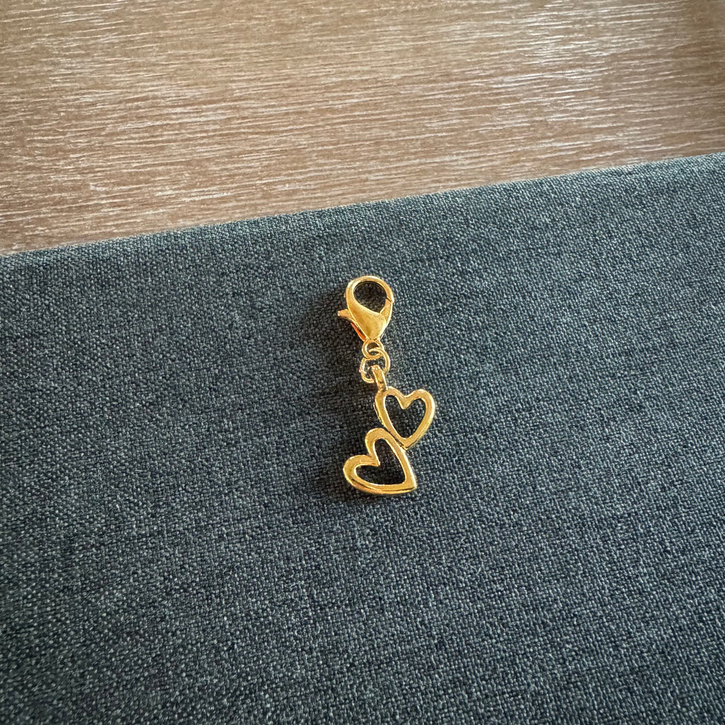 Double Heart Shoe Charm