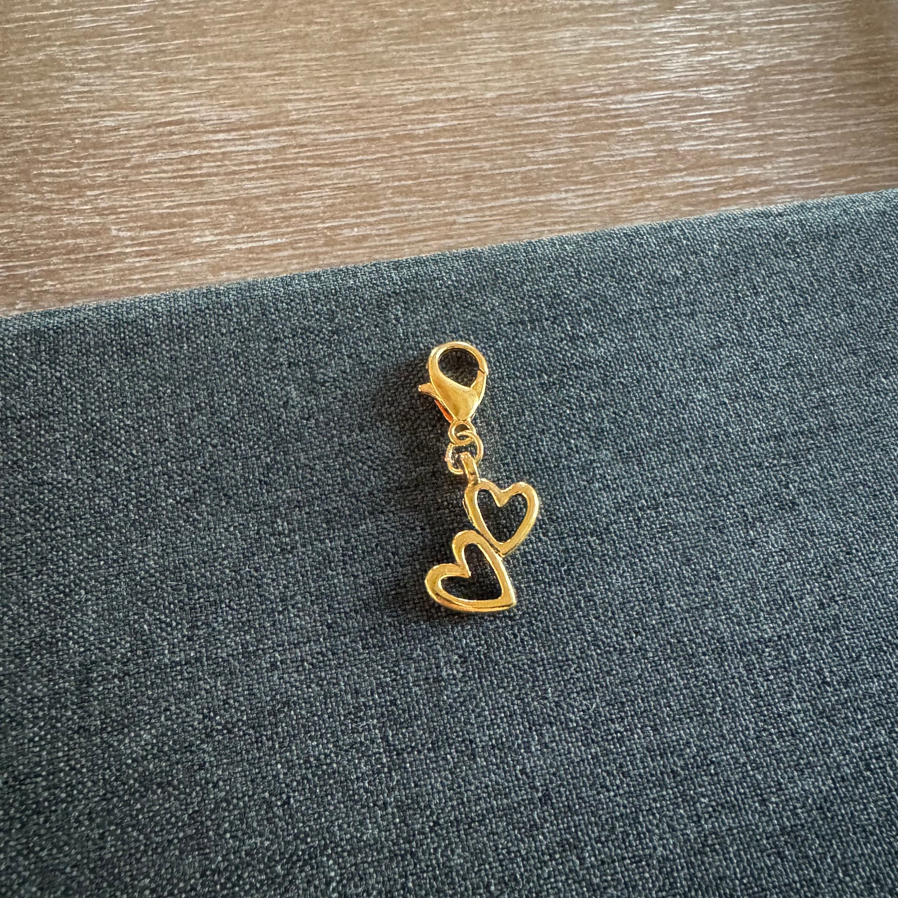 Double Heart Shoe Charm