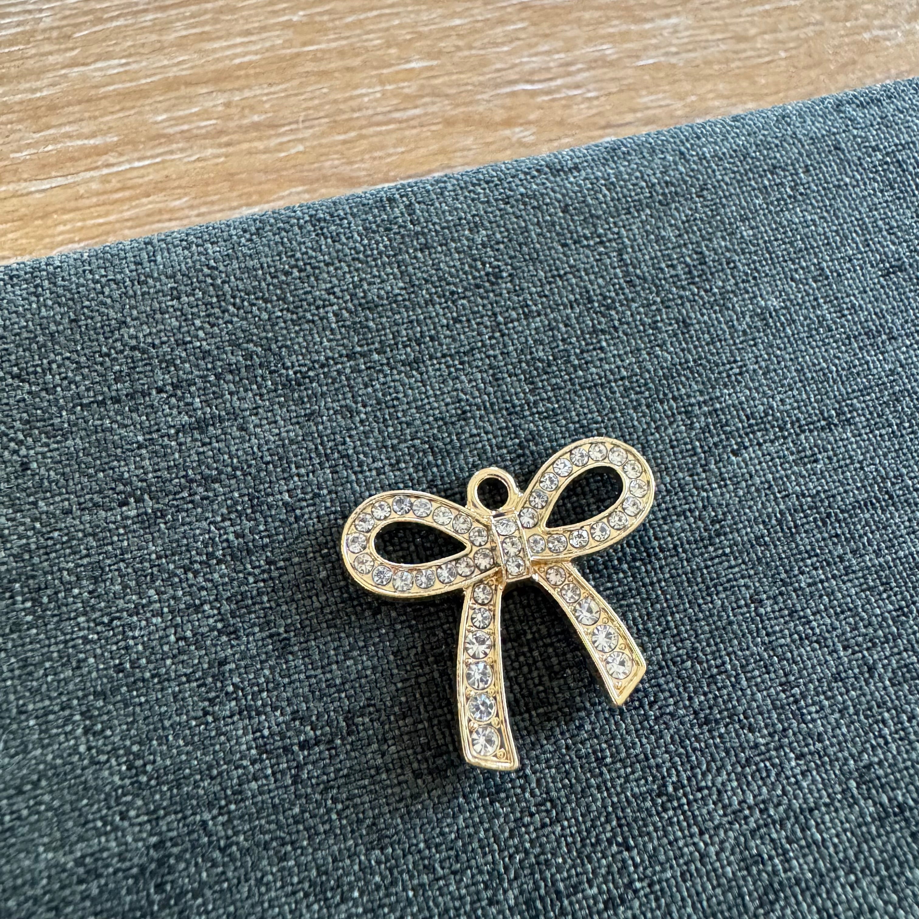 Rhinestone Bow Charm