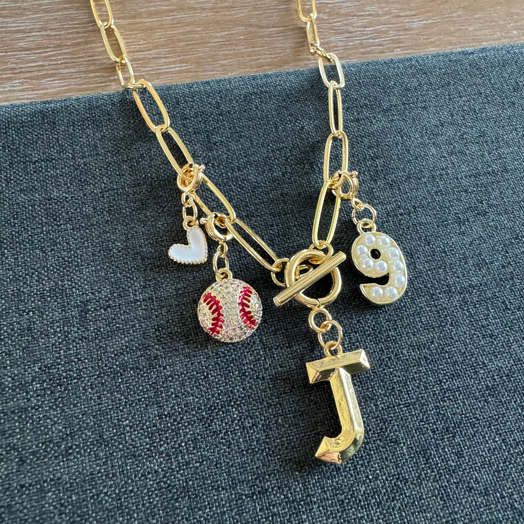 Baseball Bling Charm Necklace