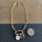 Ellison Carabiner Initial Baseball Mom Number Charm Necklace