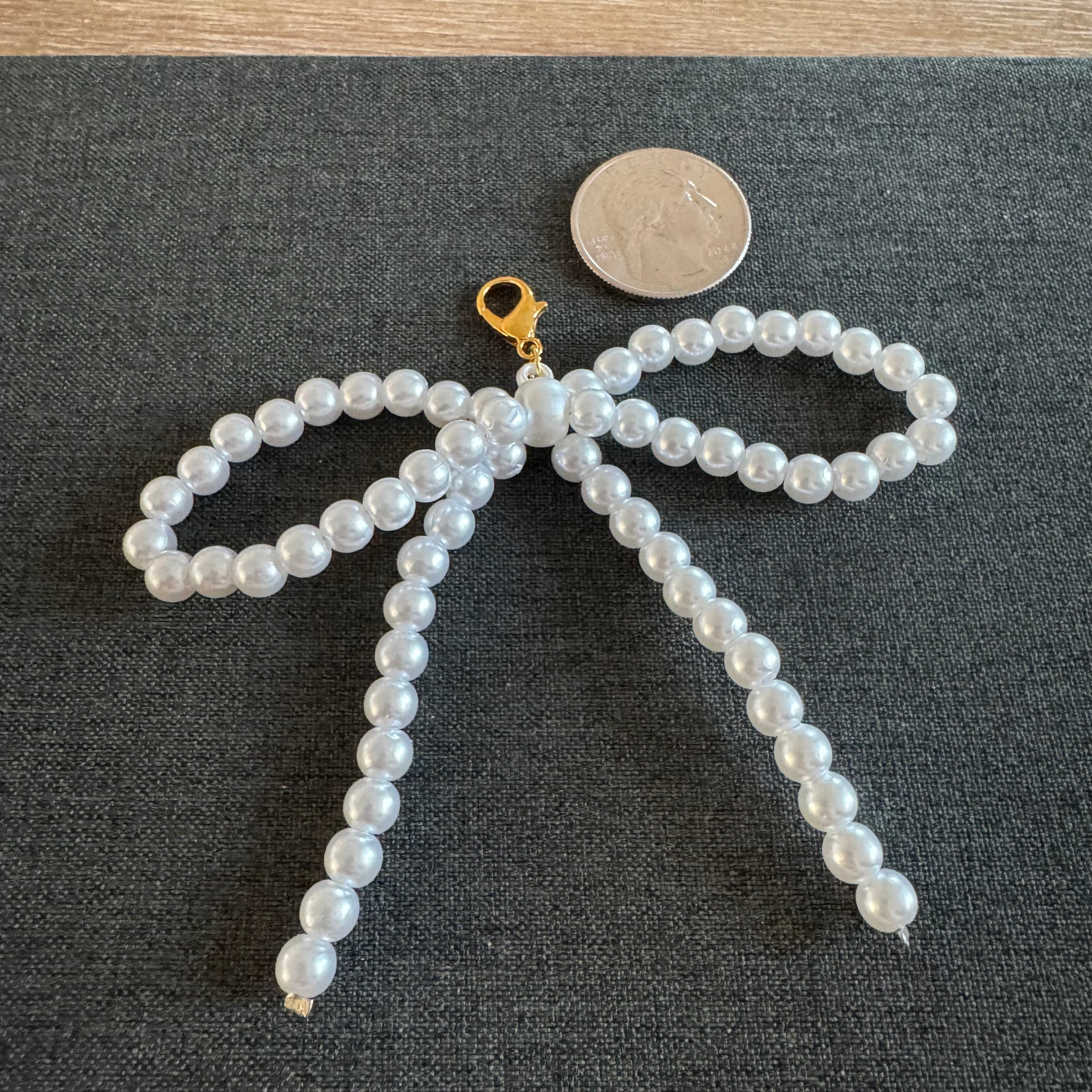 Pearly Pearl Bow Shoe Charm
