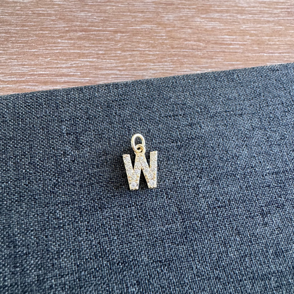 Rhinestone Letter Charm