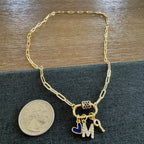 Blue Heart Carabiner Necklace