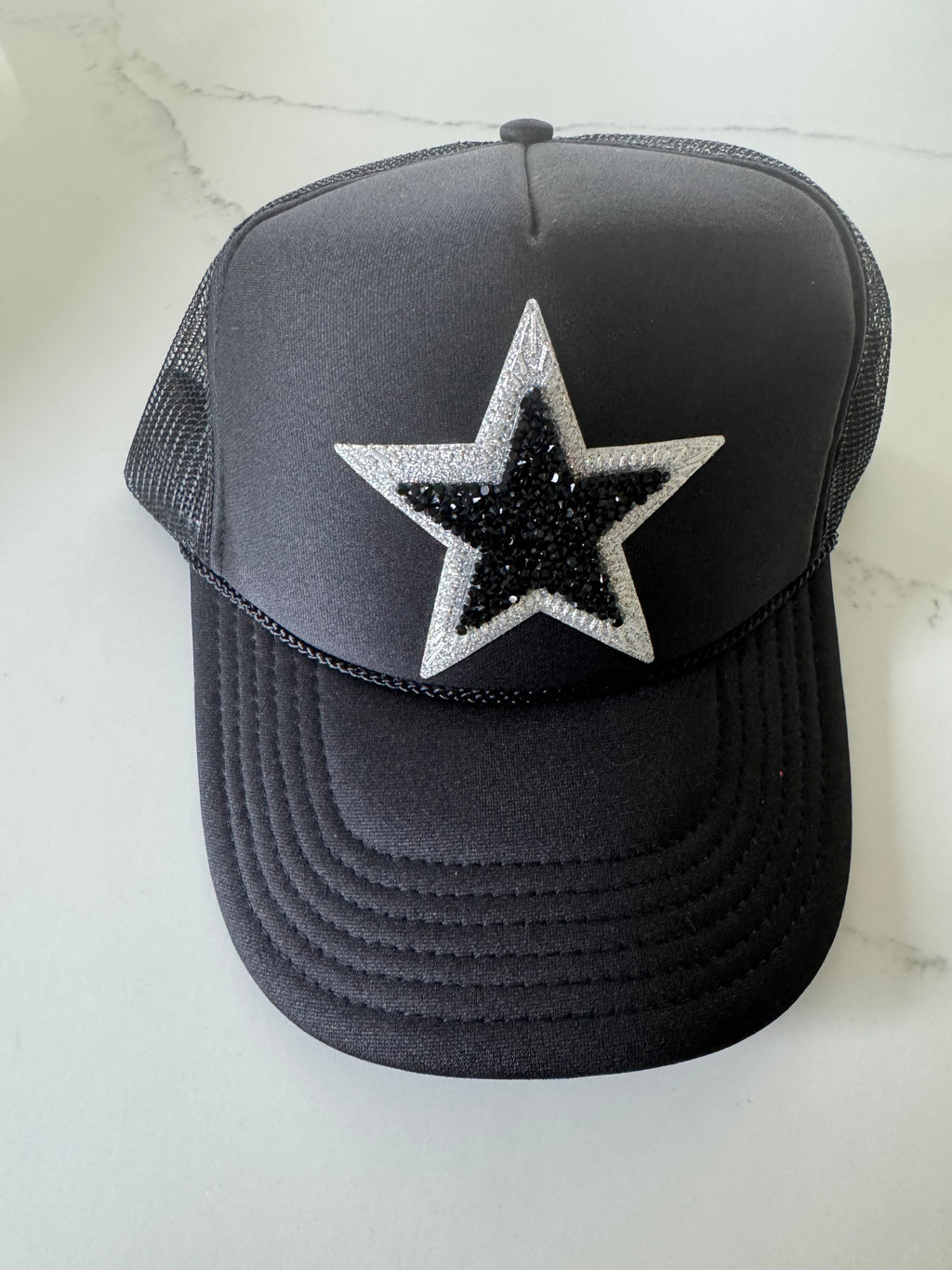 Dual Silver Star Black Hat
