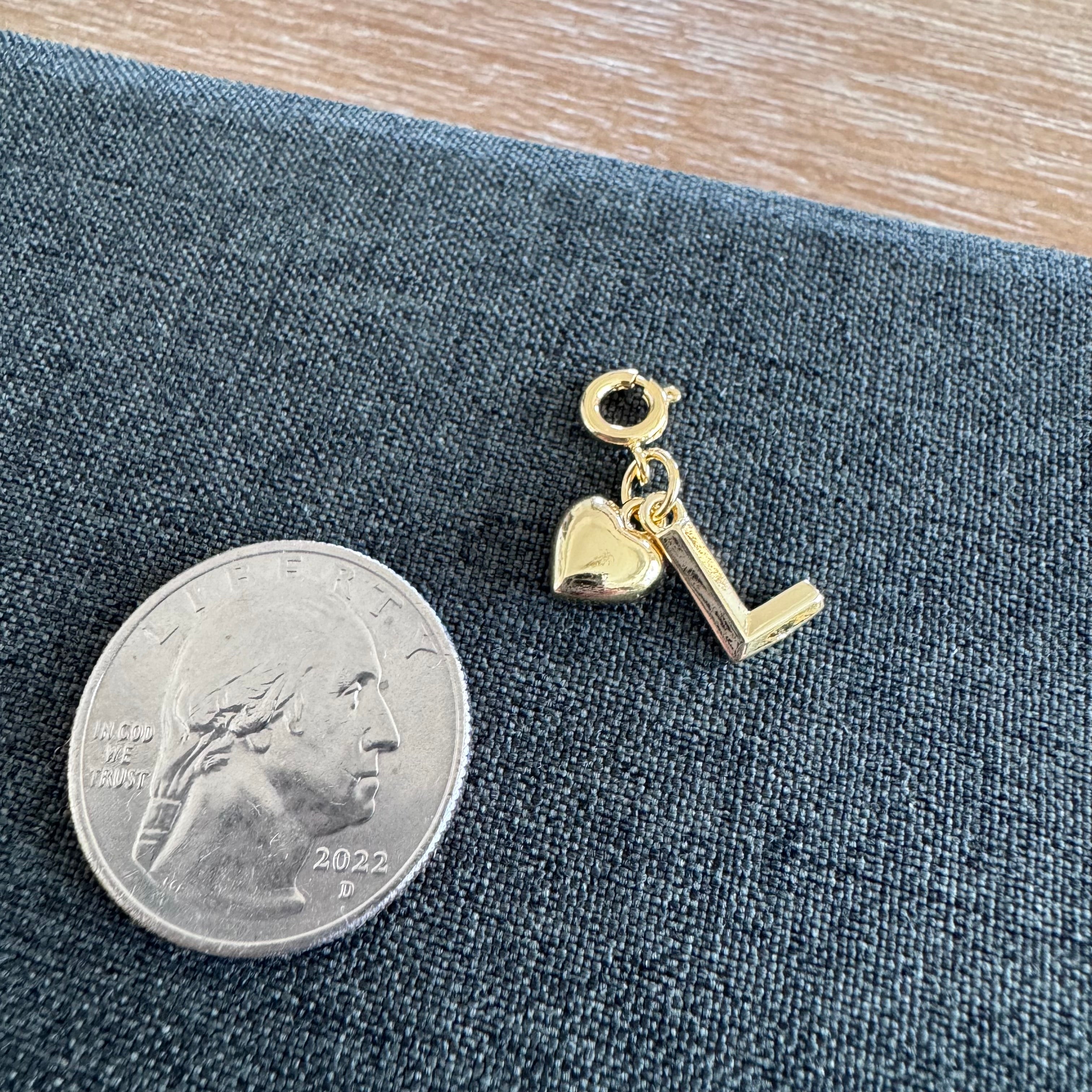 Harbor Heart Charm with Initial on clasp