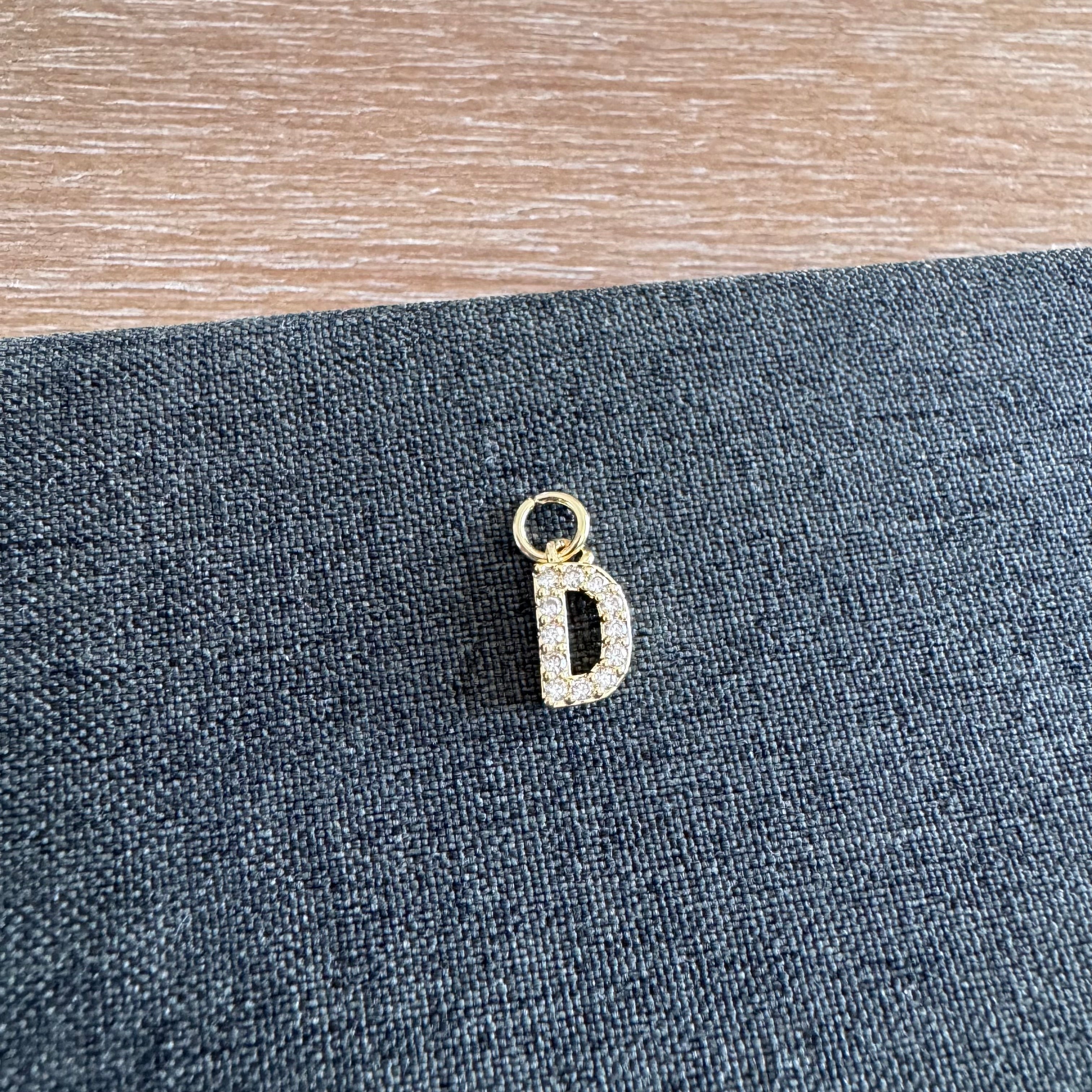 Rhinestone Letter Charm
