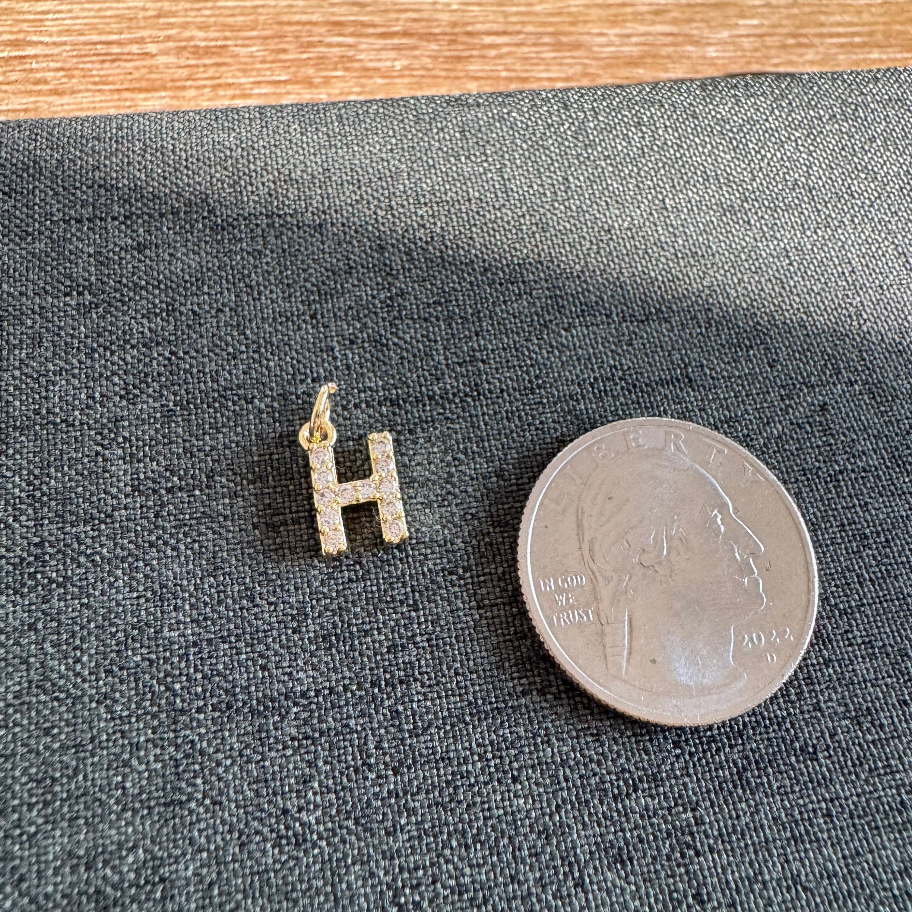 Rhinestone Letter Charm