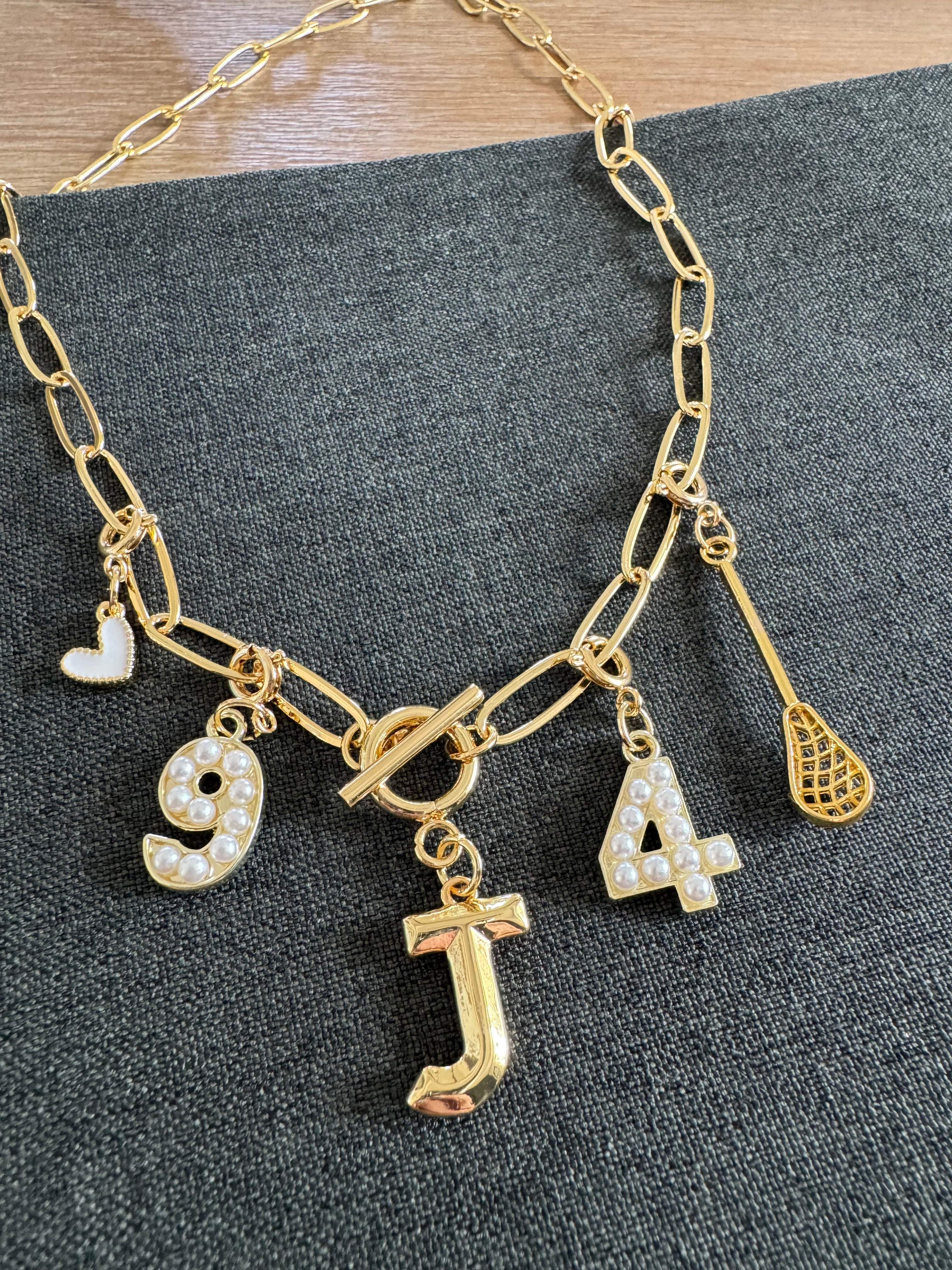 Lacrosse Number Necklace