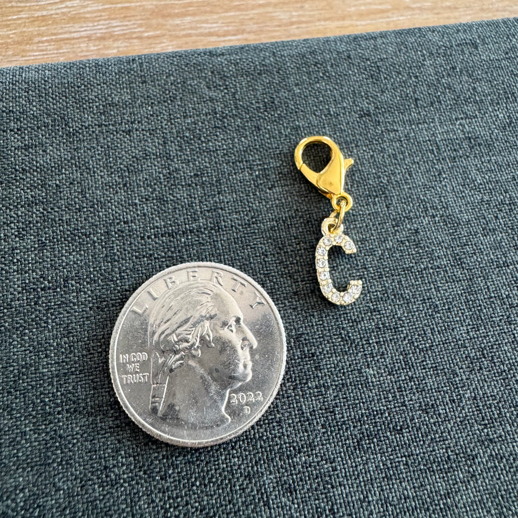 Stone Letter Shoe Charm