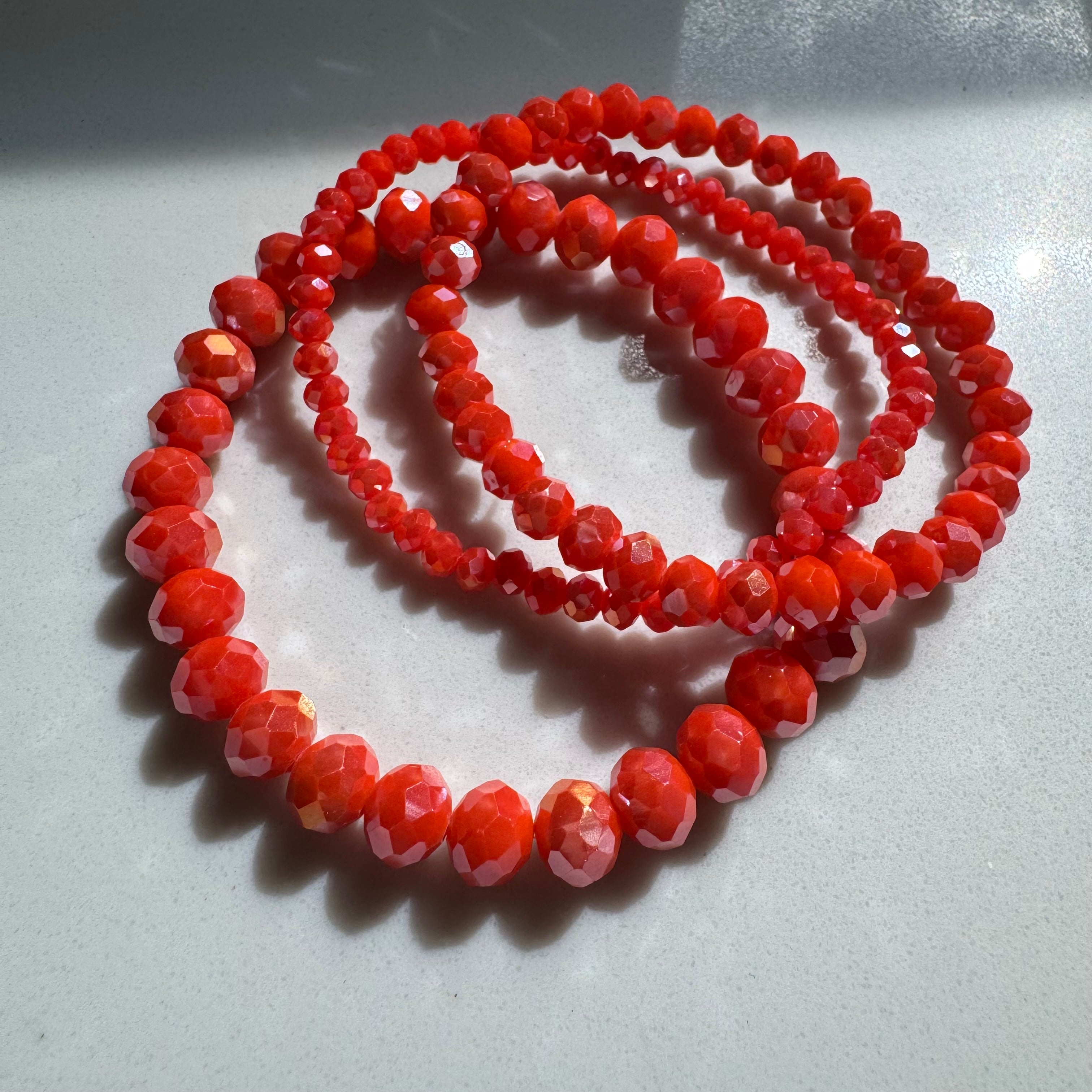 Bracelet Set of Three Orange