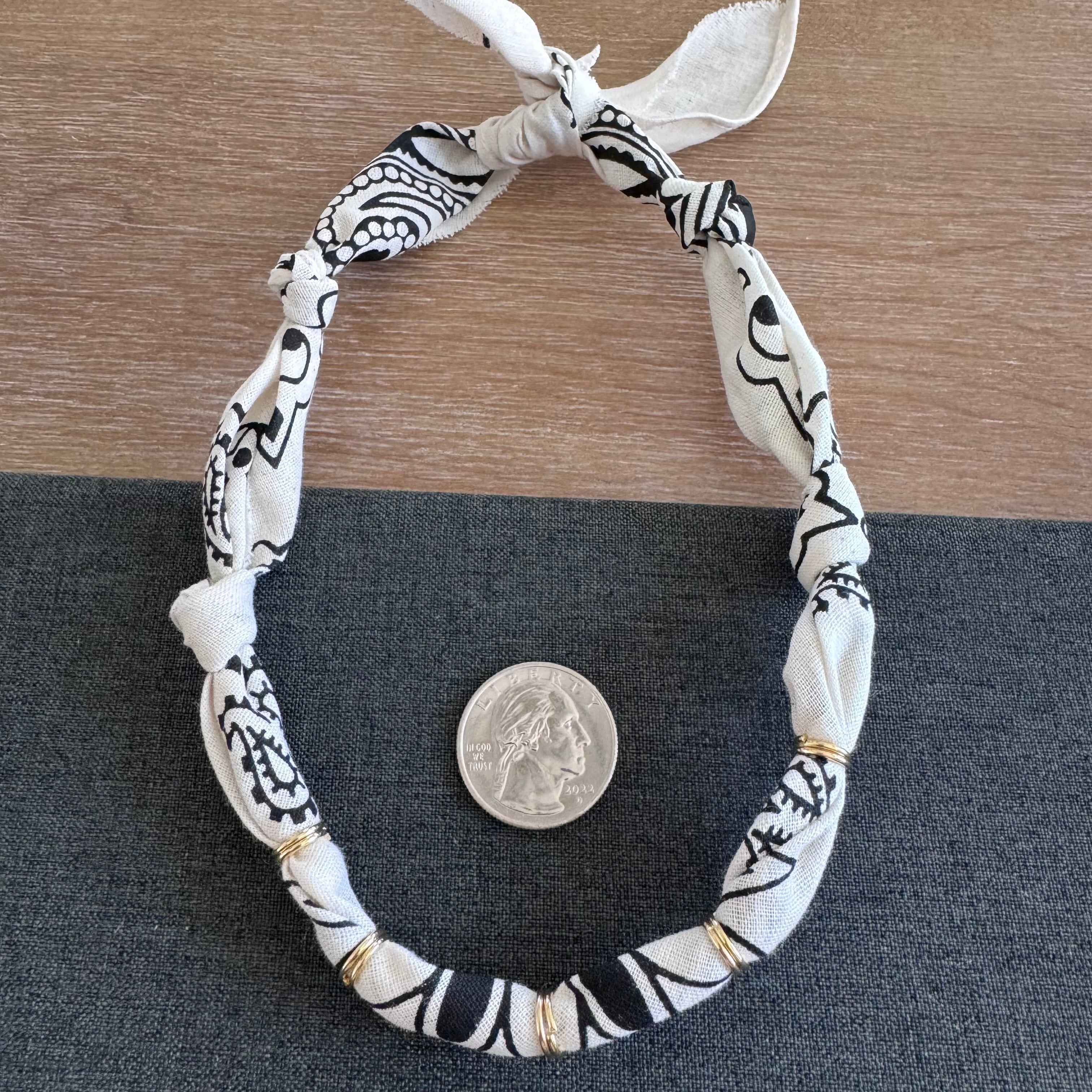 Premade Bandana Necklace Cream