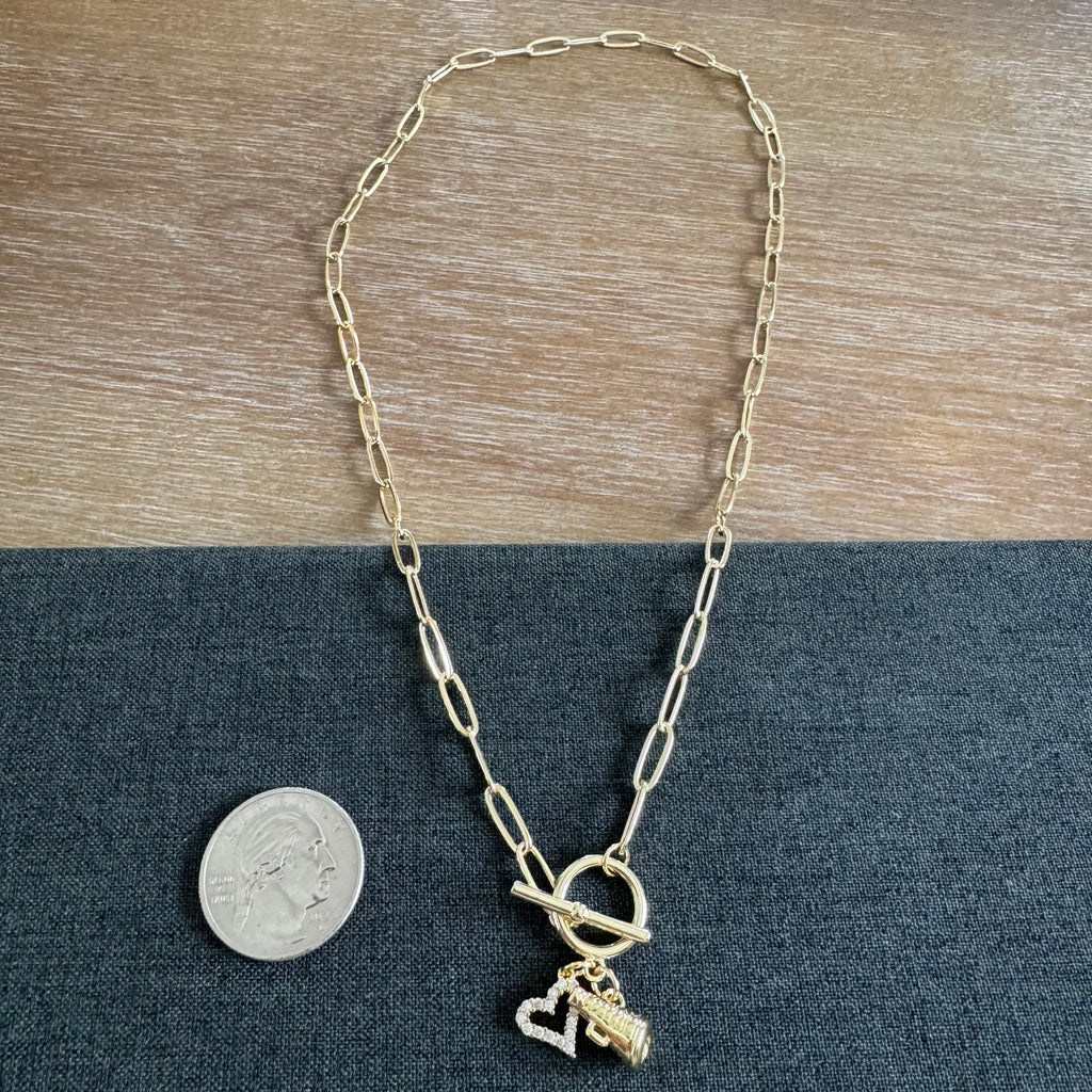 Cheerleader Megaphone Charm Necklace