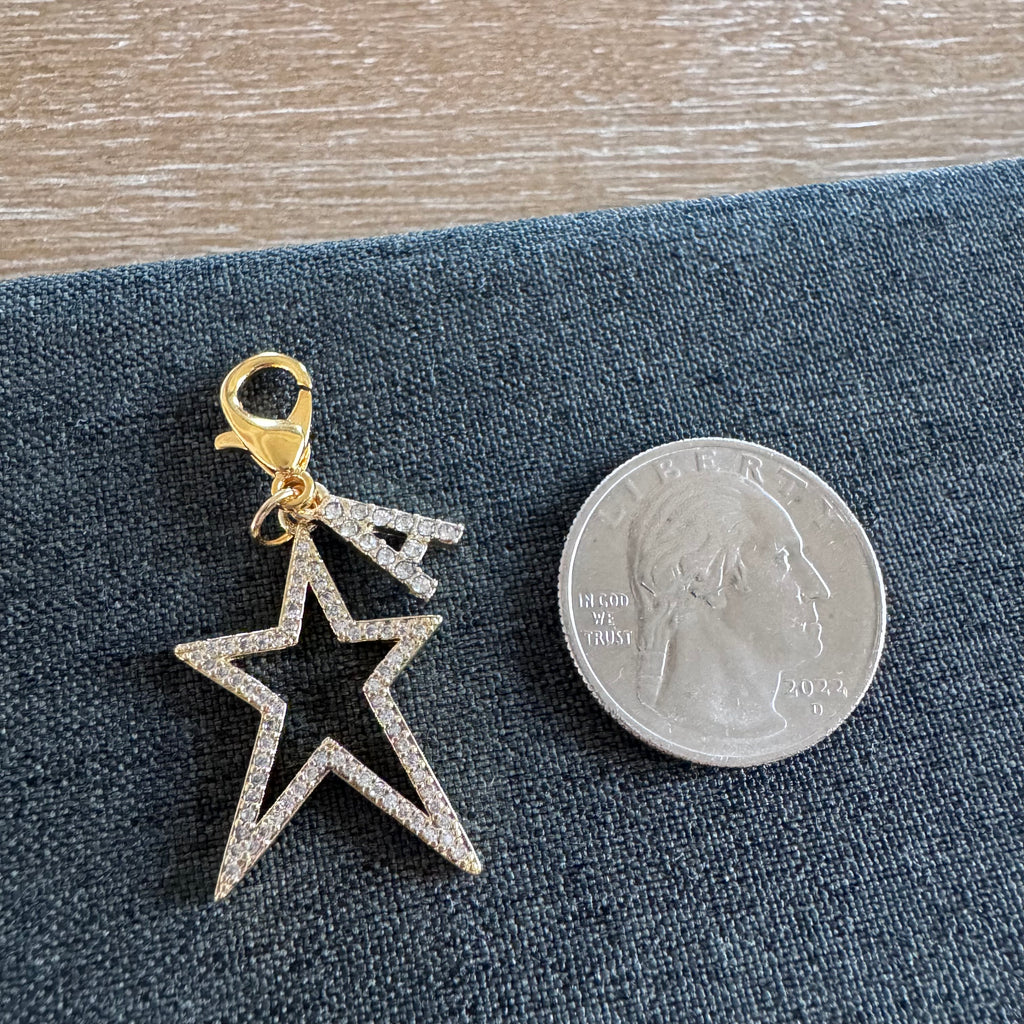 Sarah Star Stone Initial Shoe Charm