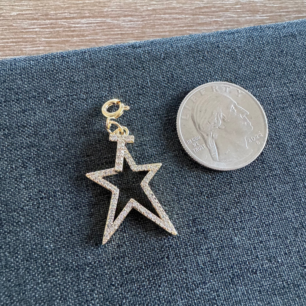 Sarah Star Initial Charm with clasp