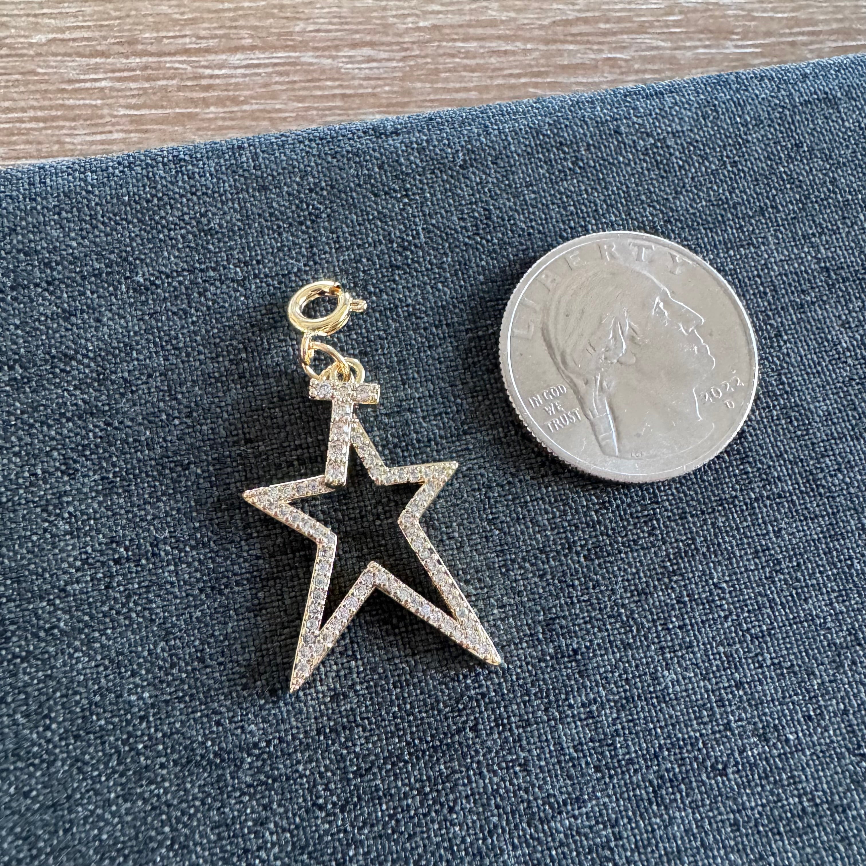 Sarah Star Initial Charm with clasp
