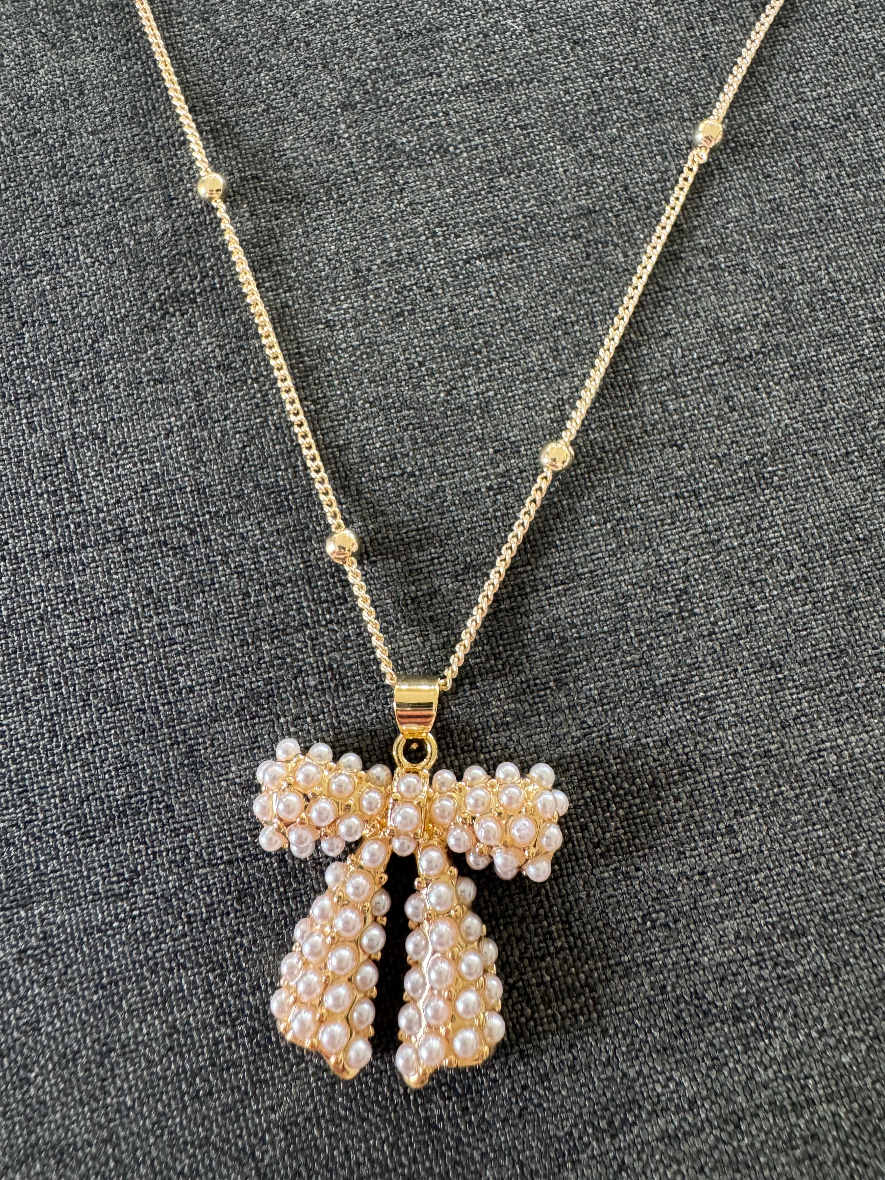 Pearl Bow Necklace