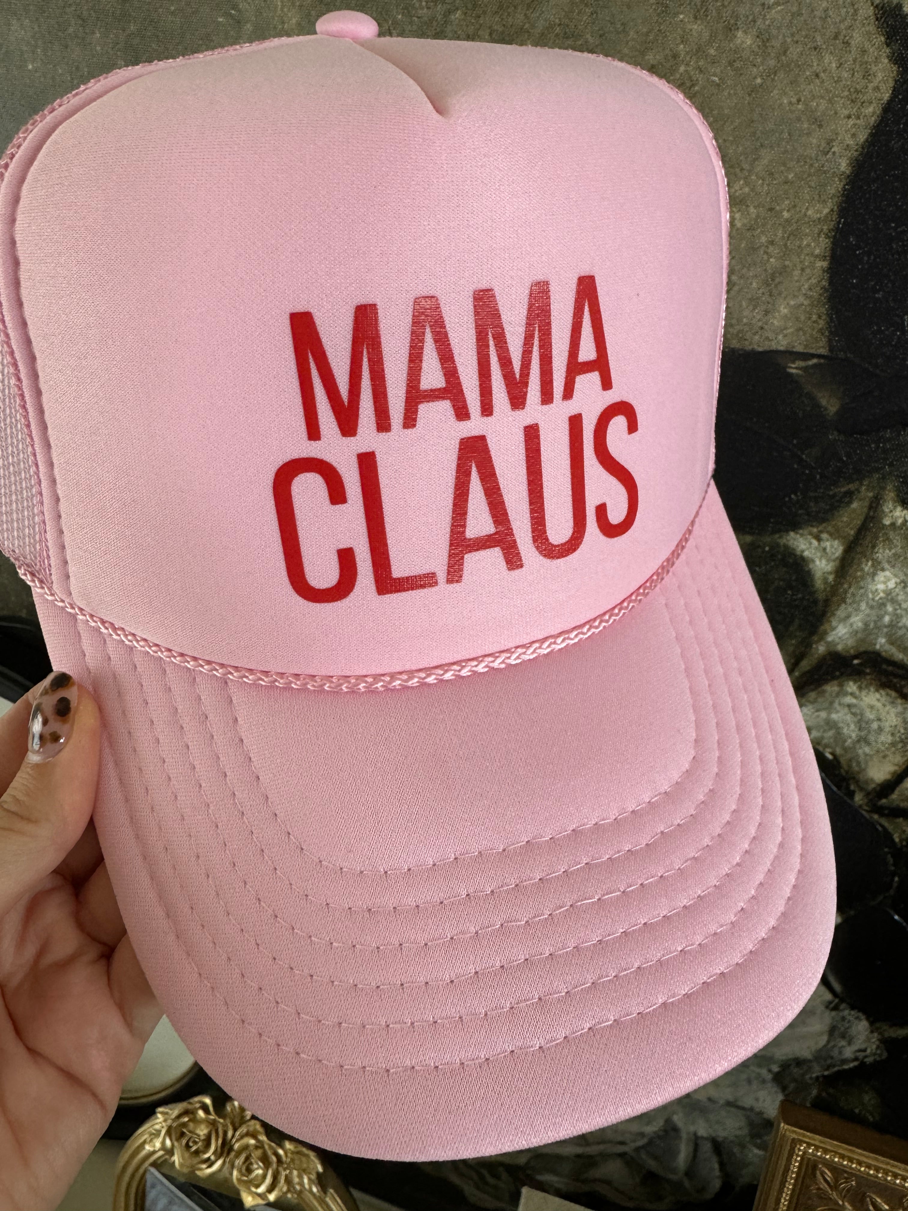 Red Mama Claus Pink Hat