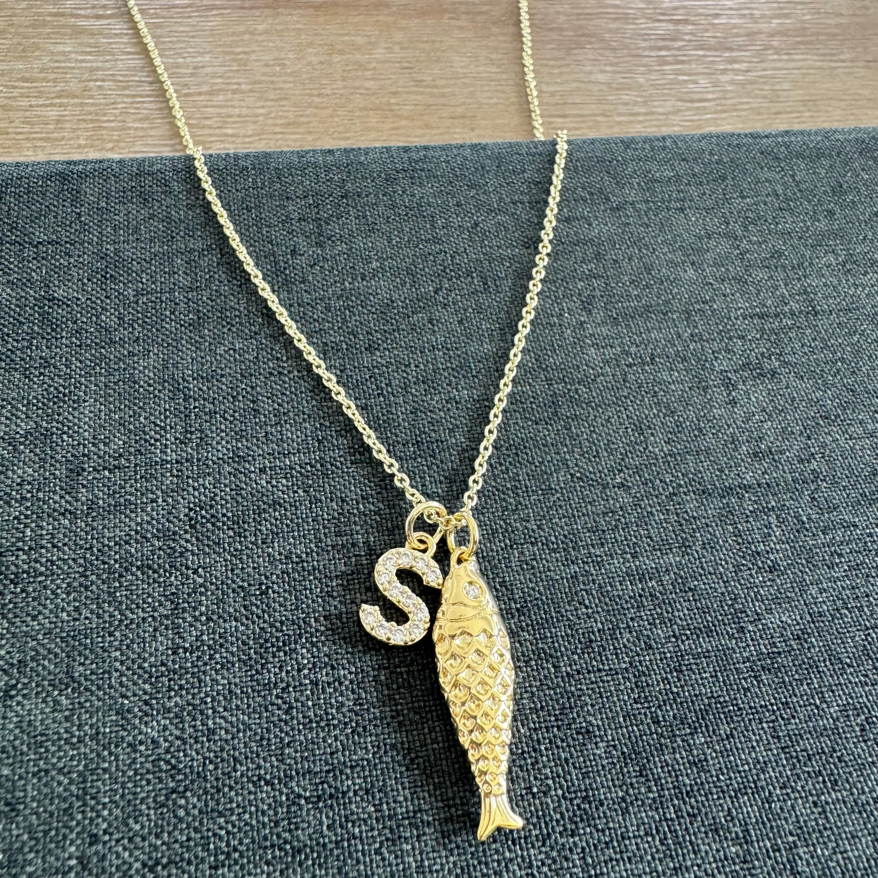 Fish Initial Casen Necklace