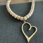 Harrison Heart Necklace cream