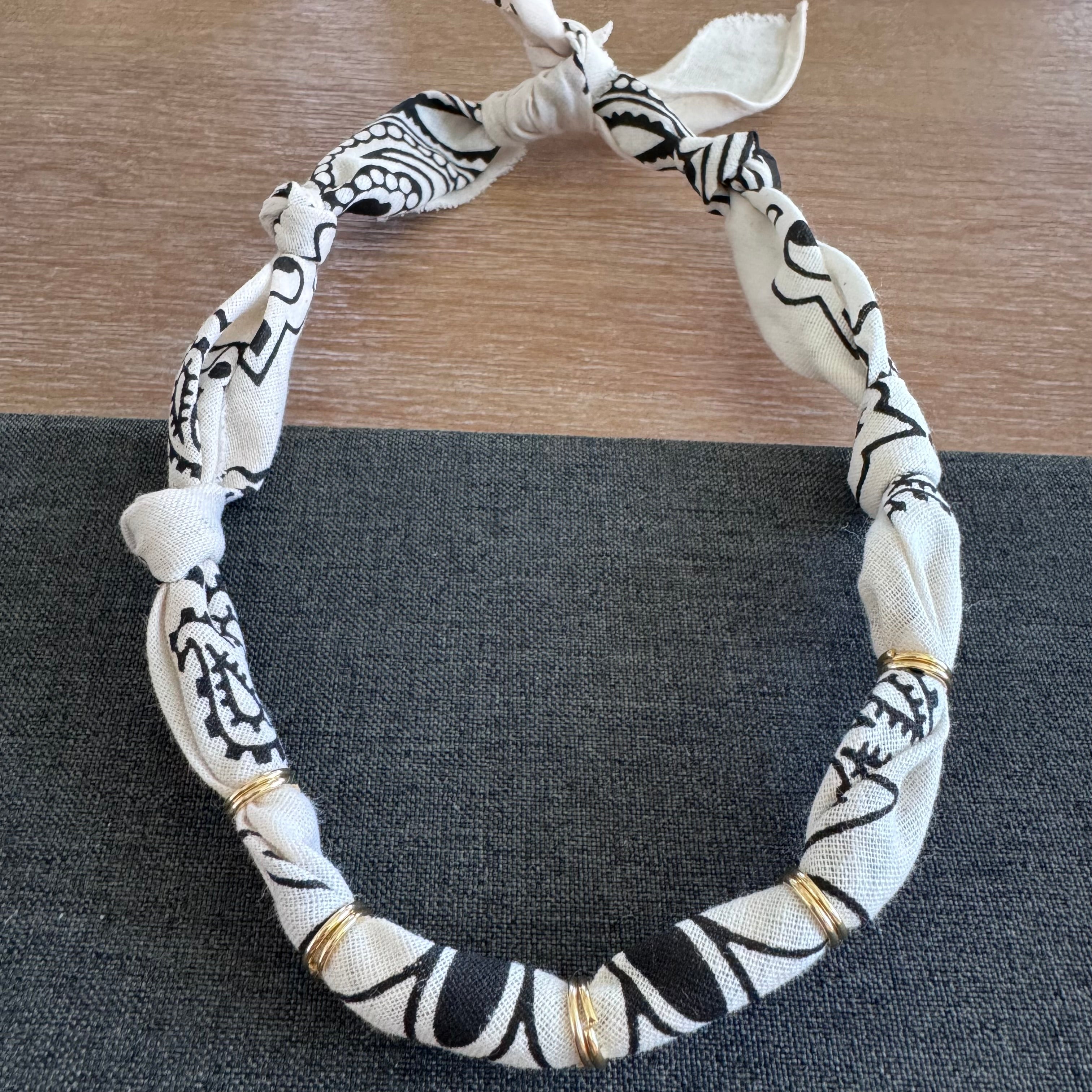 Premade Bandana Necklace Cream