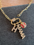 Baseball Mama Charm Necklace