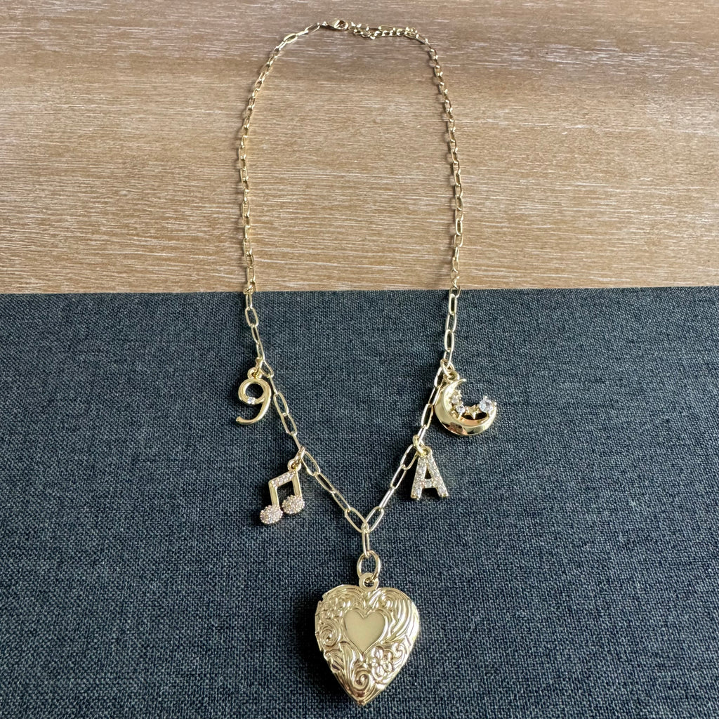 On Cloud 9 Heart Locket Charm Necklace