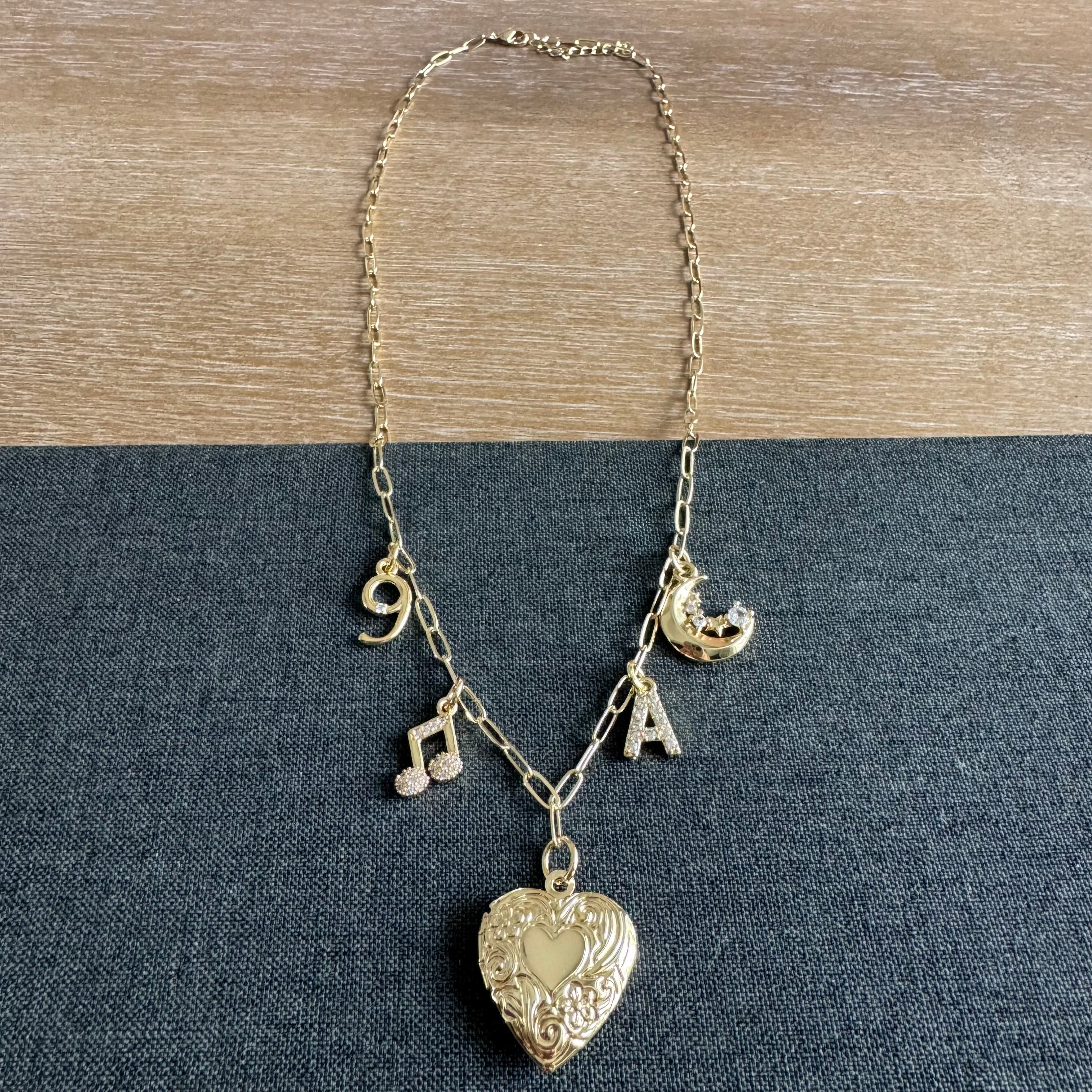 On Cloud 9 Heart Locket Charm Necklace