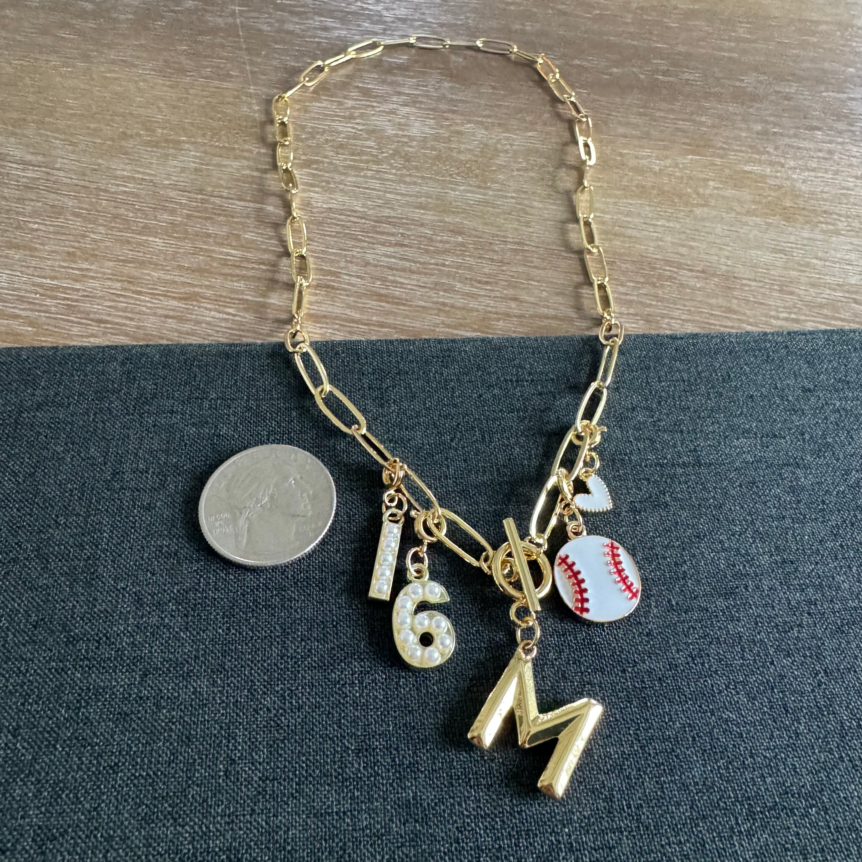 Baseball Number Necklace