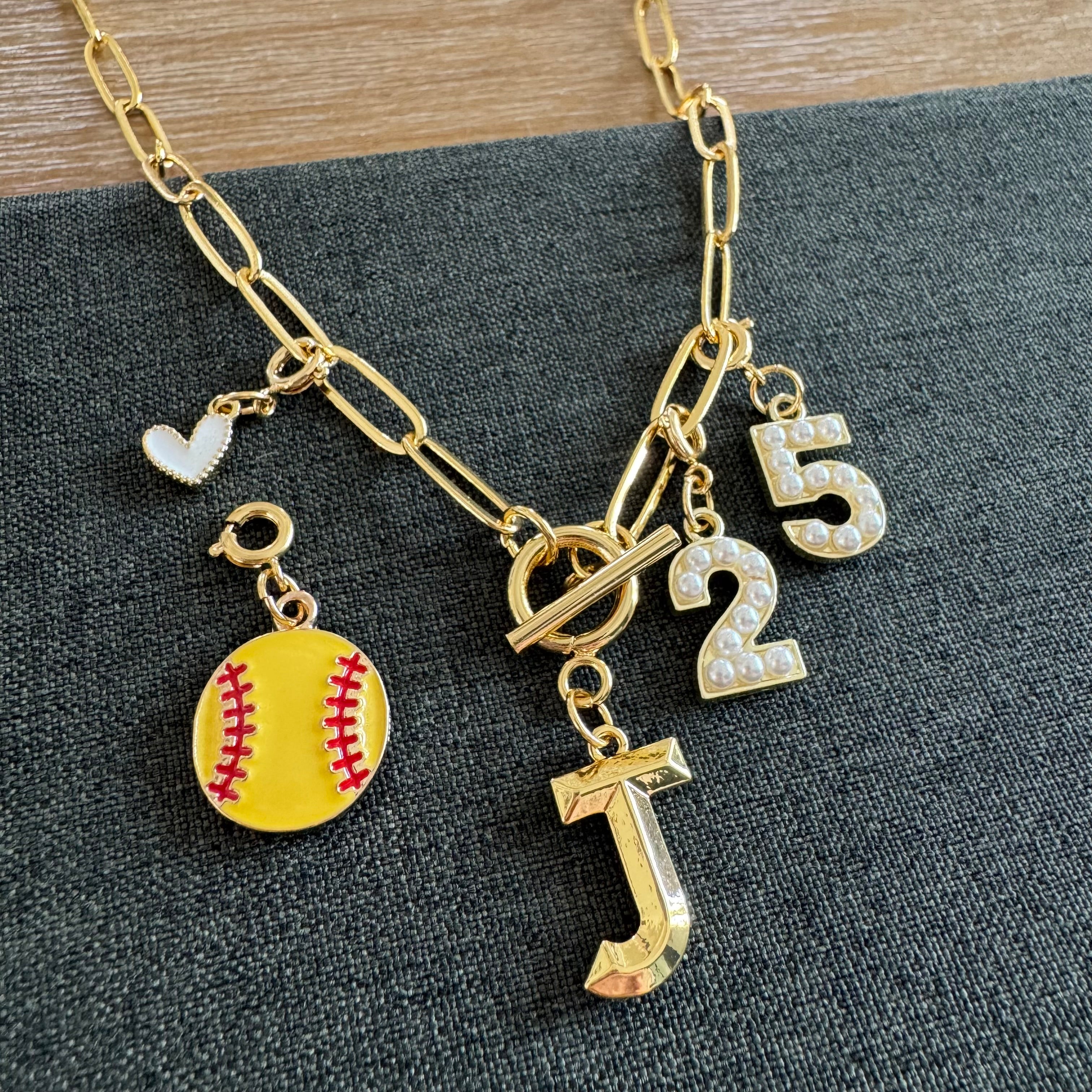 Softball Number Necklace