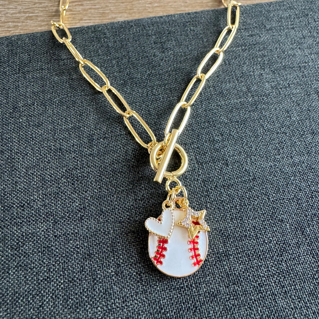 Baseball Star Layered Necklace