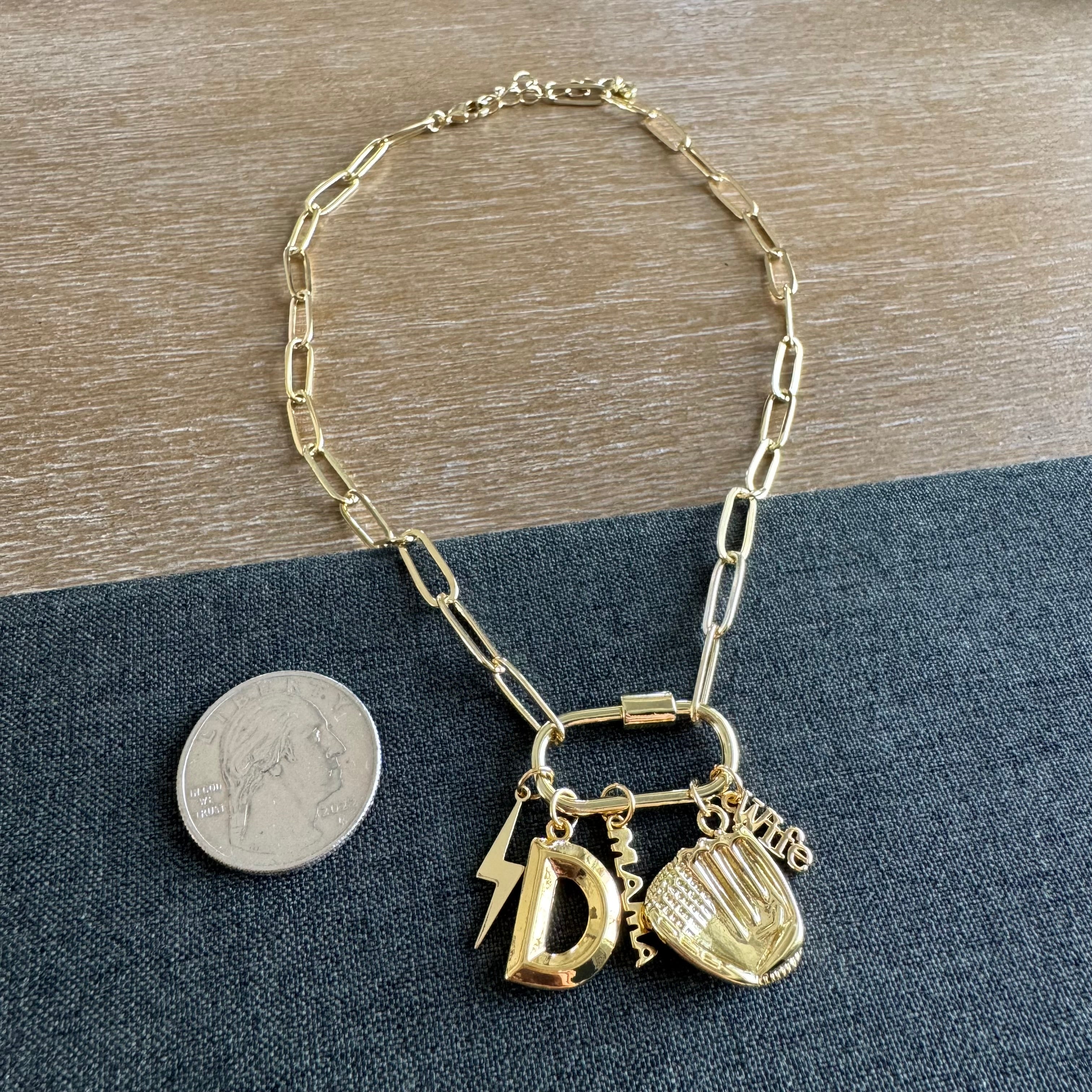 Baseball Glove Mama Charm Necklace