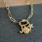 Basketball Star Charm Necklace Golden
